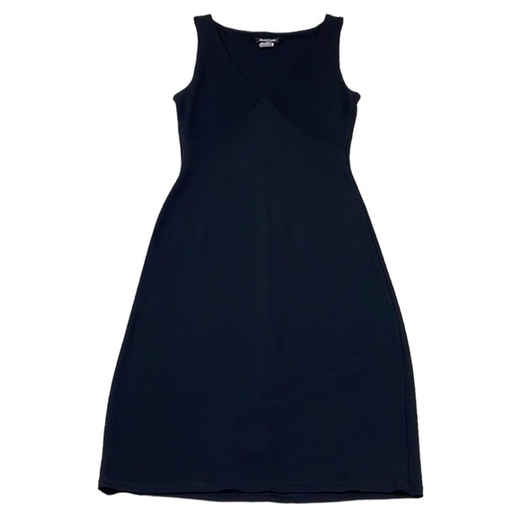 Michel Stephen Paris Dress Vintage Black V-neck Tie Front Large - Picture 4 of 15